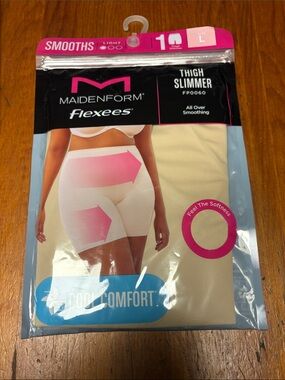 Maidenform Flexees Thigh Slimmer - Light Beige with Pink Accents